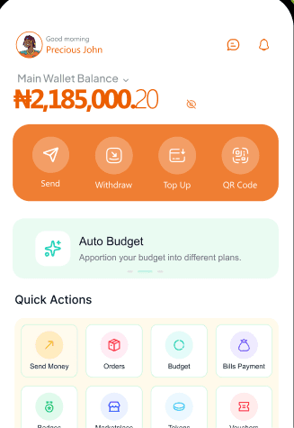 The EnergyWallet mobile app home screen